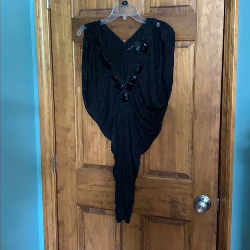 V neck black dress..🌫